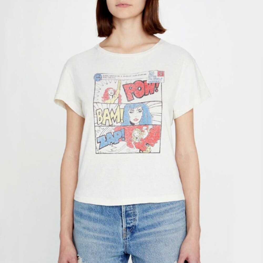 NWT RE/DONE Superwoman White Classic TEE T-Shirt SIZE M